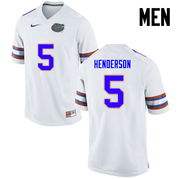 Men Florida Gators #5 CJ Henderson College Football Jerseys-White